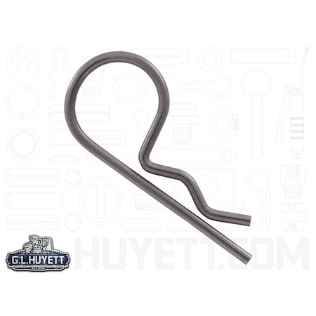 Huyett Hair Cotter Pin, 0.091 in Dia, 2 in L, 18-8 Stainless Steel BPS-0006/D